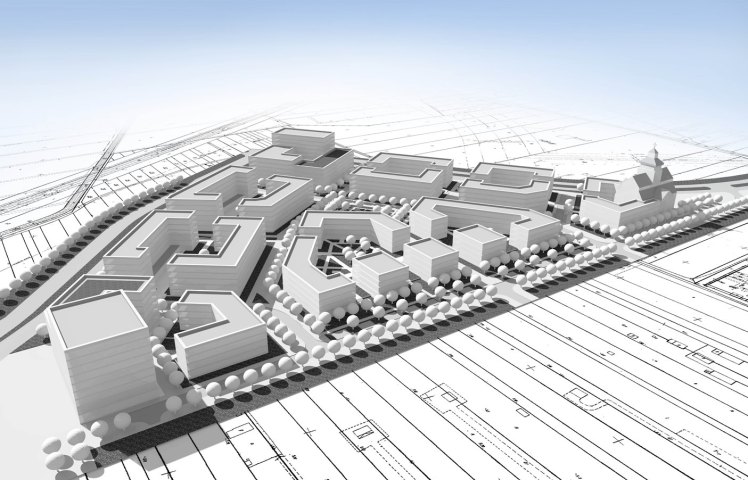Projekt urbanistyczny zespołu zabudowy mieszkaniowej - wizualizacja
