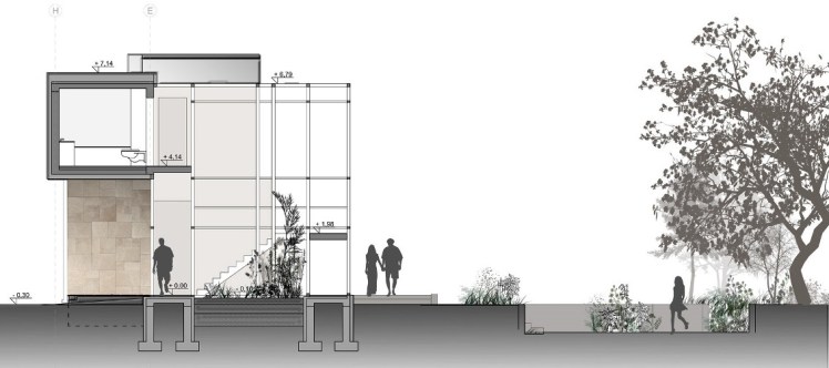 Dom jednorodzinny - przekrój BB