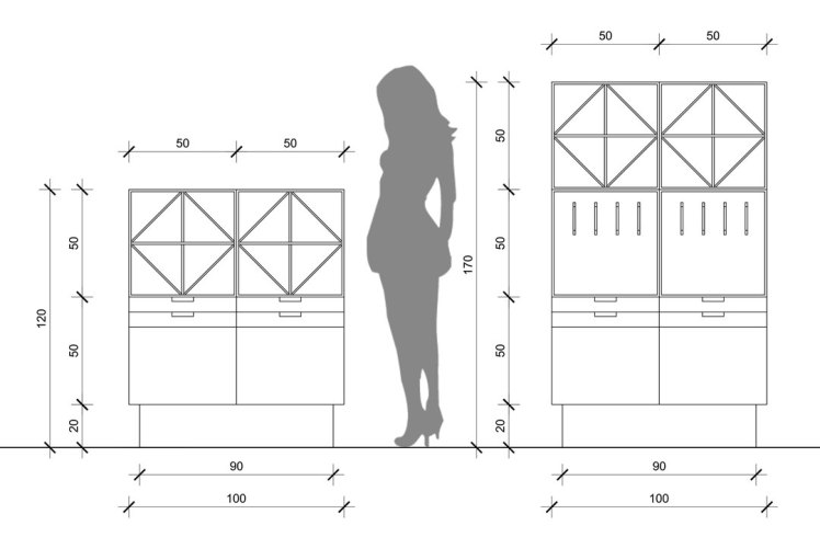 Pasmanteria - detal półek na asortyment