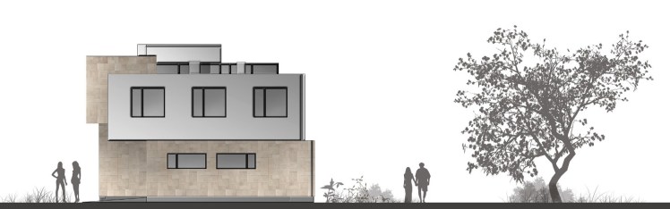 Dom jednorodzinny -elewacja południowo-zachodnia 