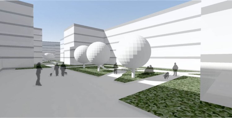 Projekt urbanistyczny zespołu zabudowy mieszkaniowej - wizualizacja