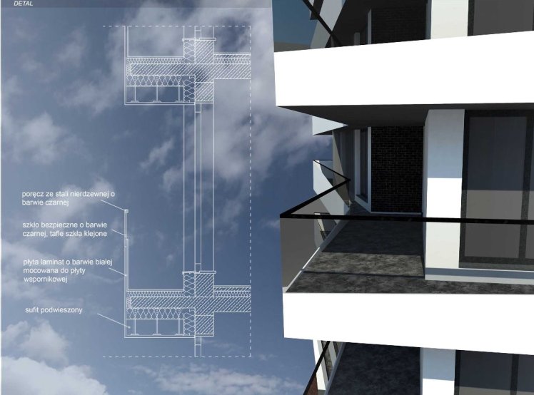 Zabudowa wielorodzinna - detal architektoniczny