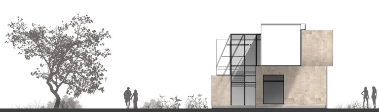 Dom jednorodzinny - elewacja północno-wschodnia