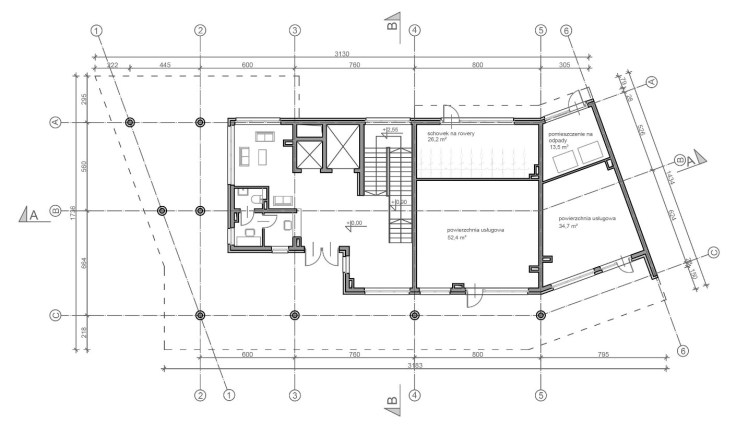 Zabudowa wielorodzinna - rzut parteru