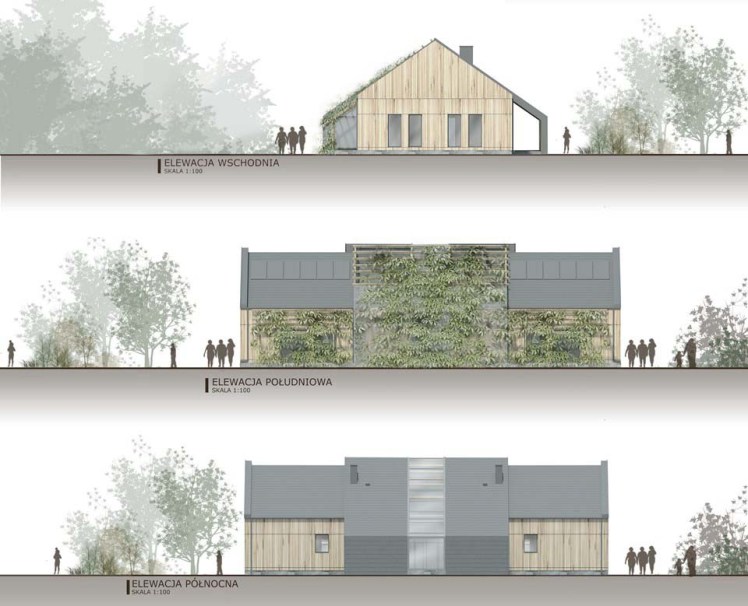 Budynek mieszkalny z poddaszem nieużytkowym - elewacje