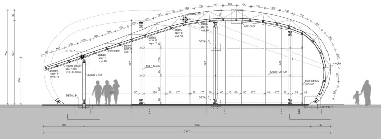 Pawilon wystawowy - przekrój