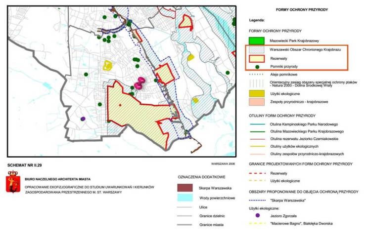 Fragment opracowania ekofizjograficznego do Studium Uwarunkowań i Kierunków Zagospodarowania Przestrzennego M. St. Warszawy