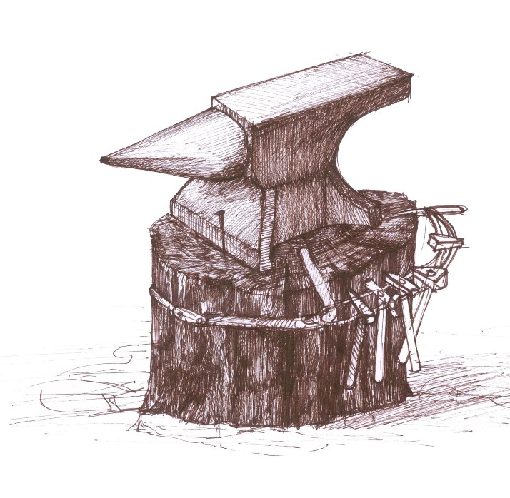 Kuźnia - szkic kowadła