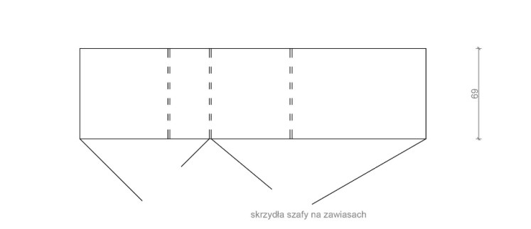Szafa wnękowa - przekrój poprzeczny