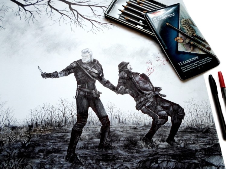 Wiedźmin 3: Dziki Gon - zbliżenie rysunku