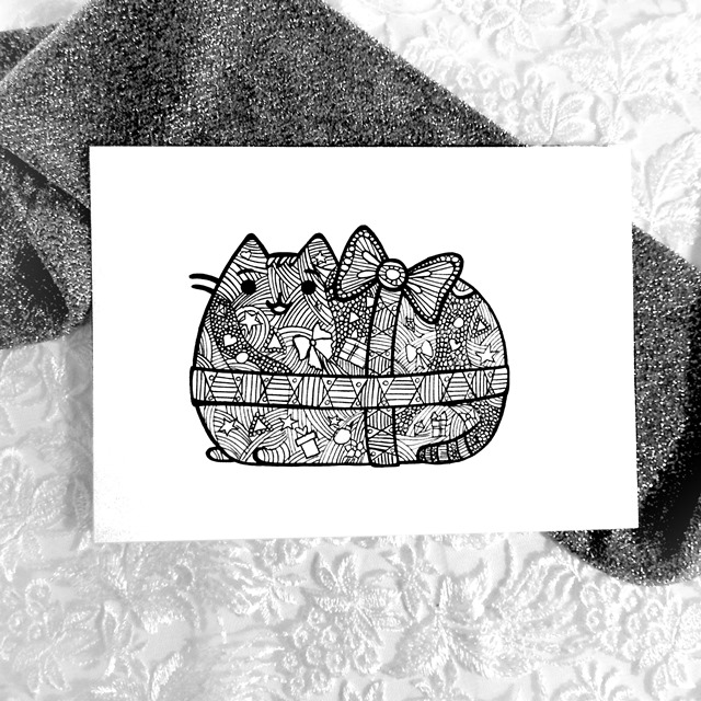Christmas Pusheen z kokardą