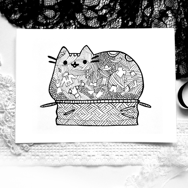 Pusheen w koszyku