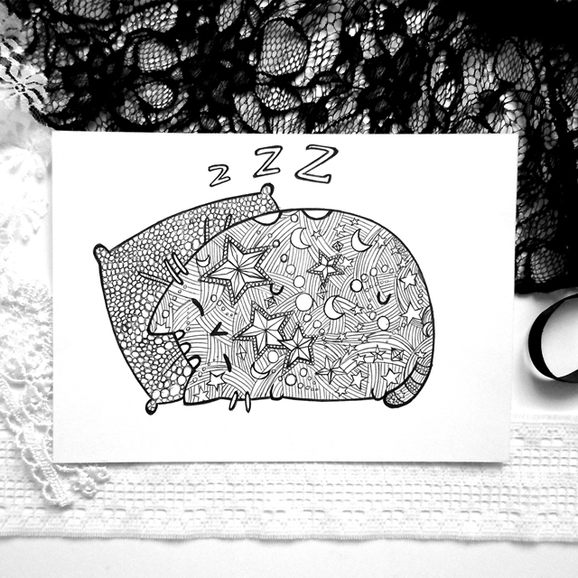 Pusheen słodko śpiący 